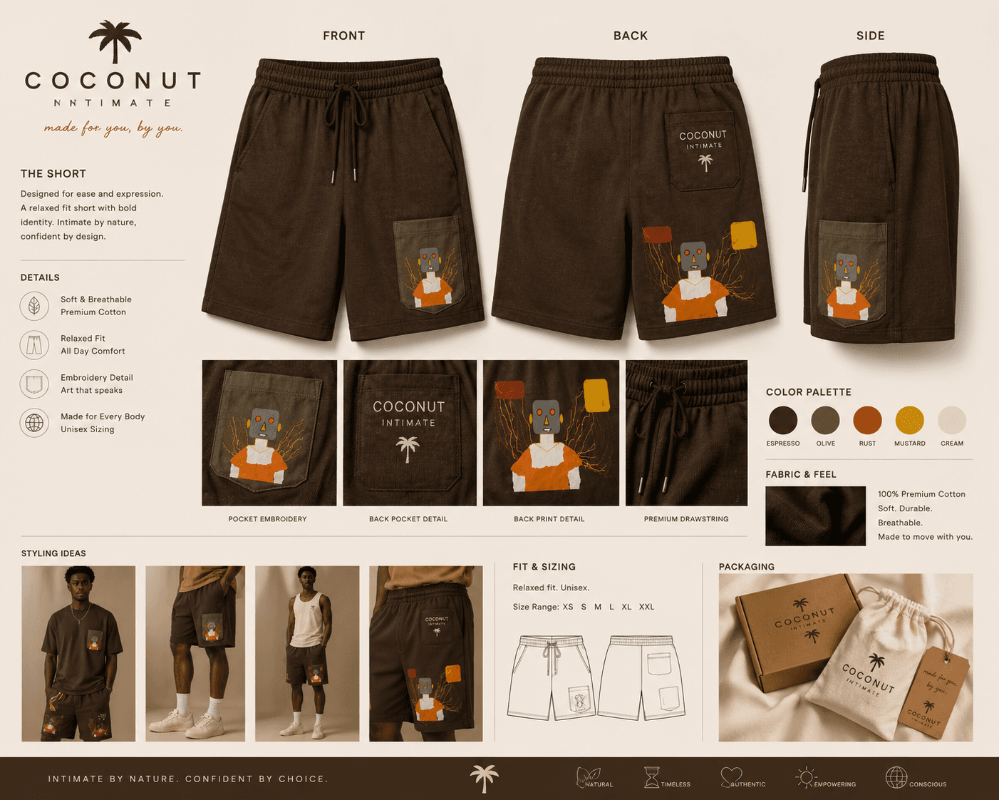 Coconut Intimate shorts product showcase